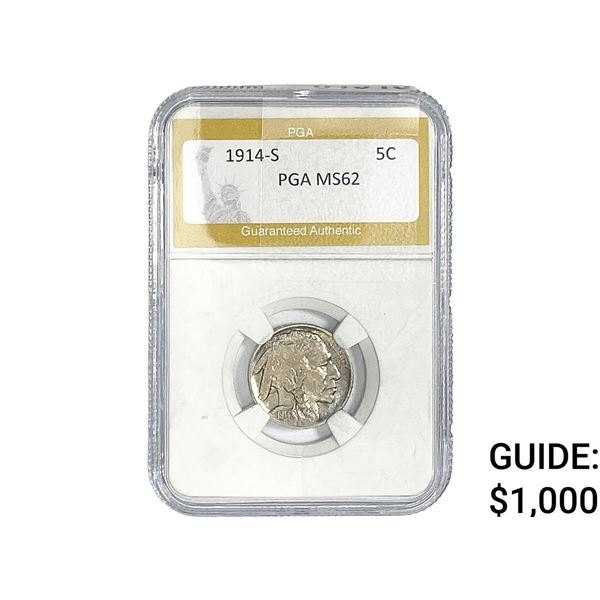 1914-S Buffalo Nickel PGA MS62