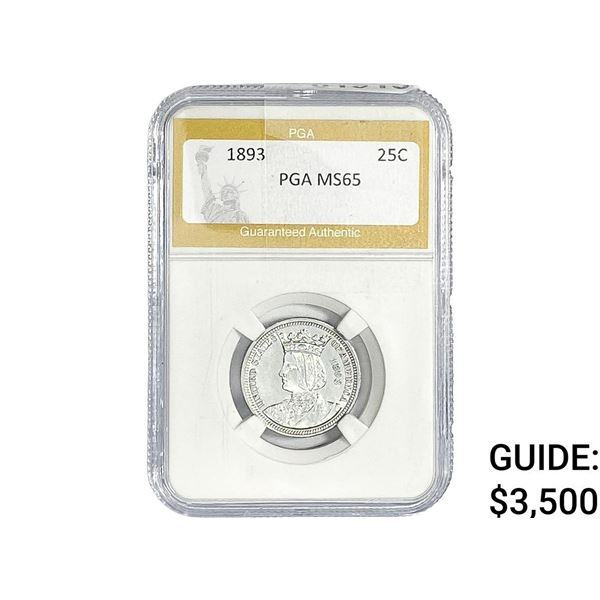 1893 Isabella Silver Quarter PGA MS65