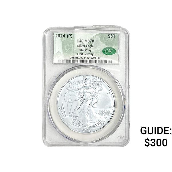 2024-P Silver Eagle CAC MS70 Star Privy