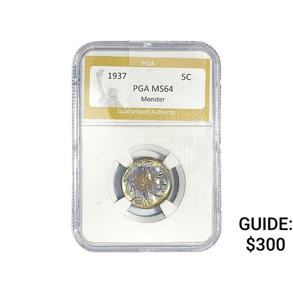 1937 Buffalo Nickel PGA MS64 Monster