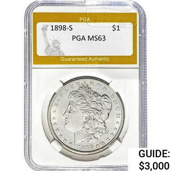 1898-S Morgan Silver Dollar PGA MS63
