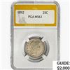 Image 1 : 1892 Barber Quarter PGA MS63