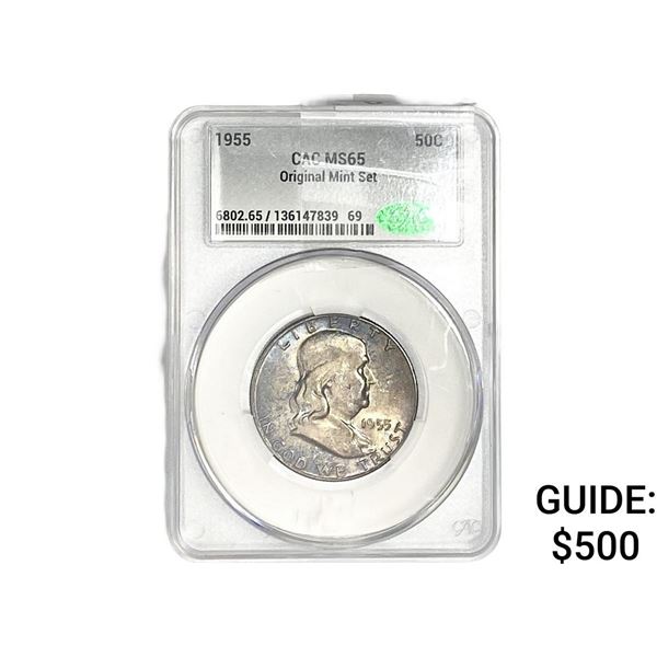 1955 Franklin Half Dollar CAC MS65
