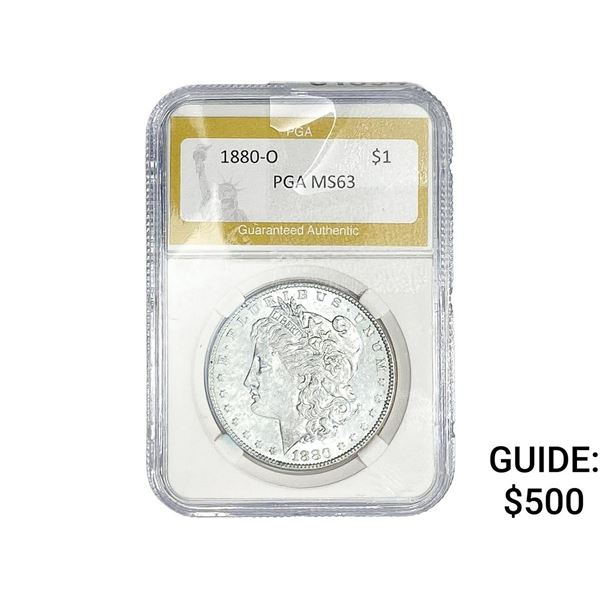 1880-O Morgan Silver Dollar PGA MS63