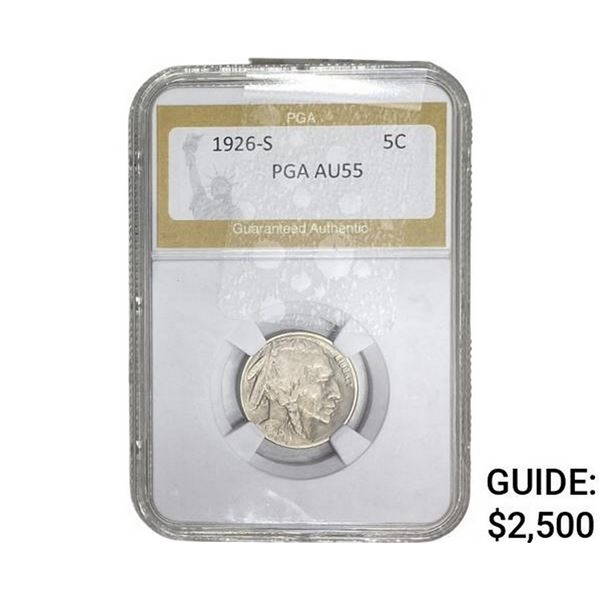 1926-S Buffalo Nickel PGA AU55