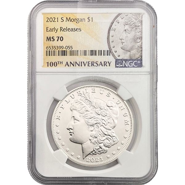 2021-S Morgan Silver Dollar NGC MS70 Early Release