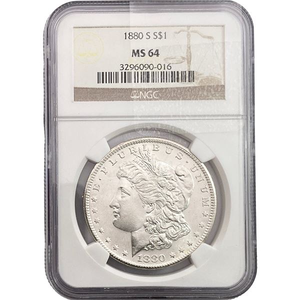 1880-S Morgan Silver Dollar NGC MS64