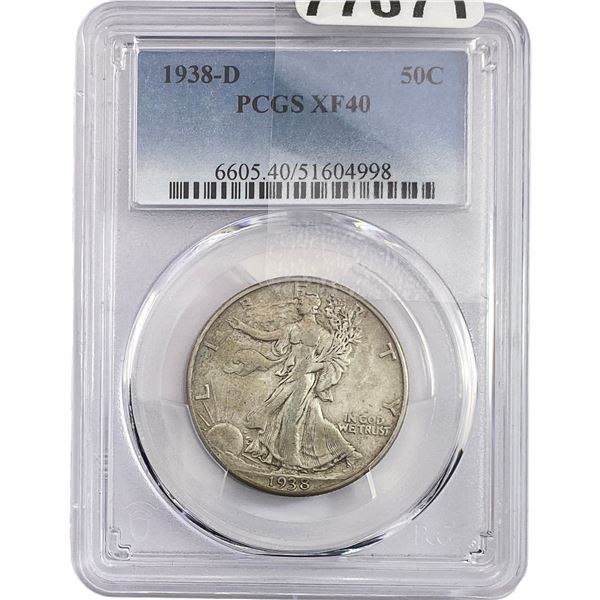 1938-D Walking Liberty Half Dollar PCGS XF40