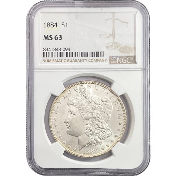 1884 Morgan Silver Dollar NGC MS63