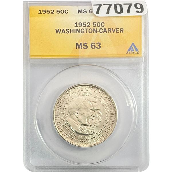1952 Washington Carver Half Dollar ANACS MS63