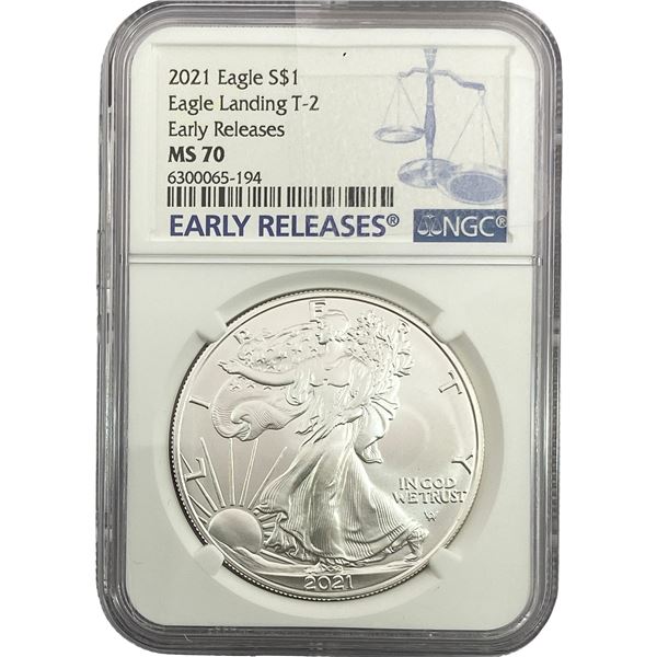 2021 Silver Eagle NGC MS70 Type 2 Early Release