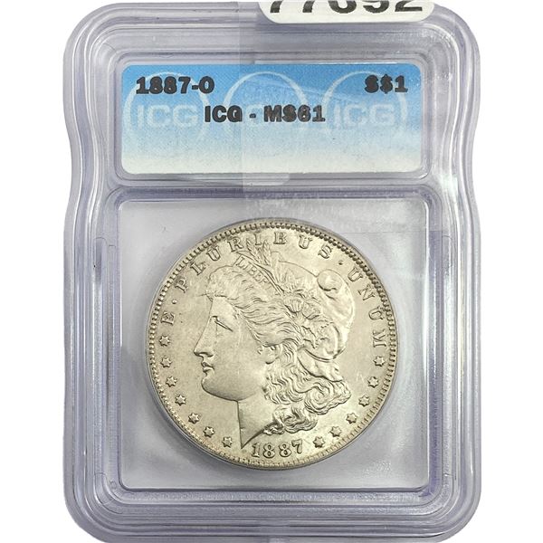 1887-O Morgan Silver Dollar ICG MS61
