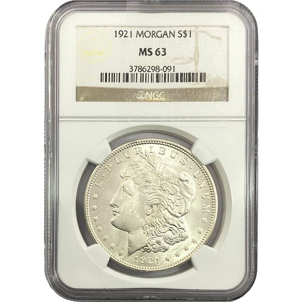 1921 Morgan Silver Dollar NGC MS63