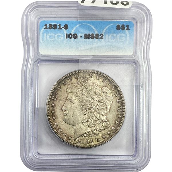 1891-S Morgan Silver Dollar ICG MS62