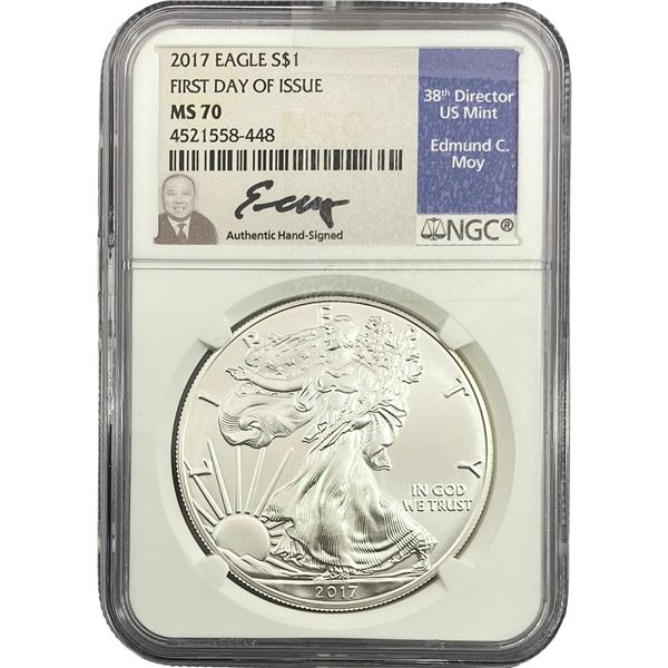 2017 Silver Eagle NGC MS70 First Day of Issue