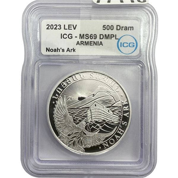 2023 LEV Armenia 500 Dram 1oz Silver ICG MS69 DMPL