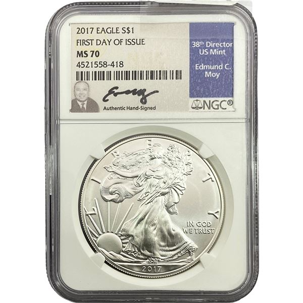 2017 Silver Eagle NGC MS70 First Day of Issue