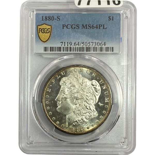1880-S Morgan Silver Dollar PCGS MS64 DMPL