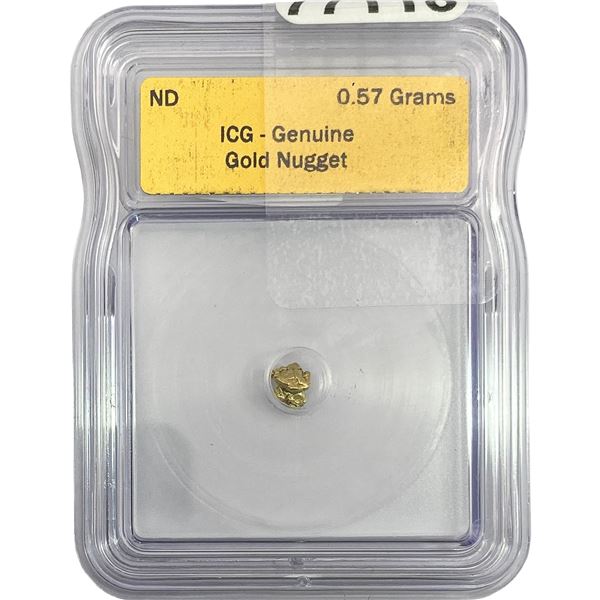 ND Gold Nugget 0.57g ICG Genuine
