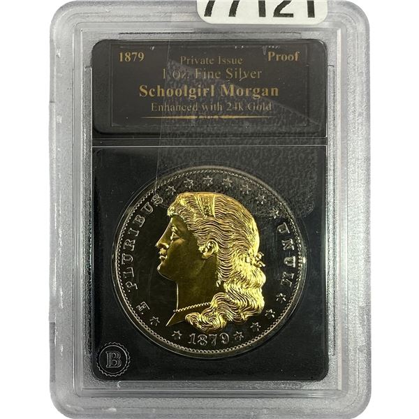 1879 Schoolgirl Morgan Private Issue 24k Gold
