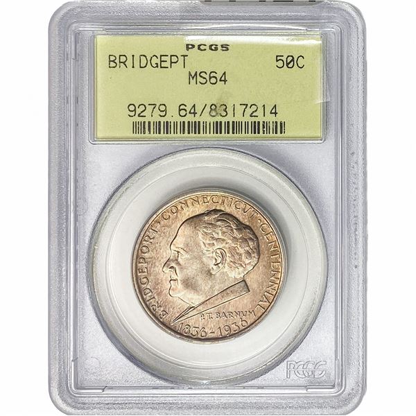 1936 Bridgeport Half Dollar PCGS MS64