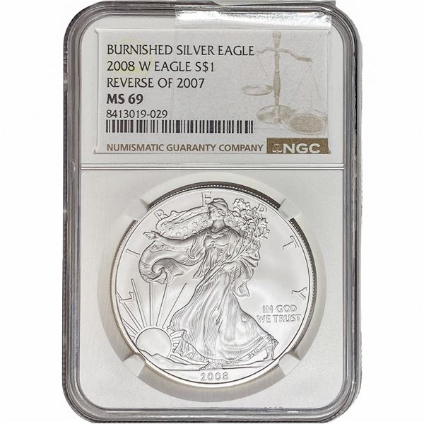 2008-W Rev 07 Silver Eagle NGC MS69