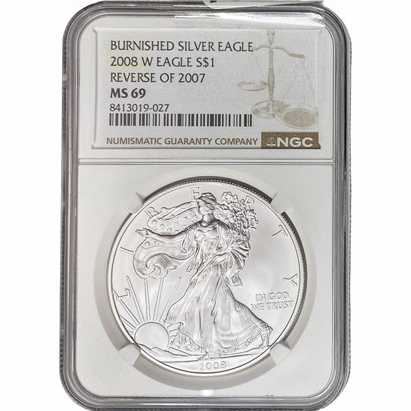 2008-W Rev 07 Silver Eagle NGC MS69