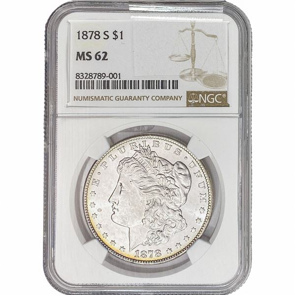 1878-S Morgan Silver Dollar NGC MS62