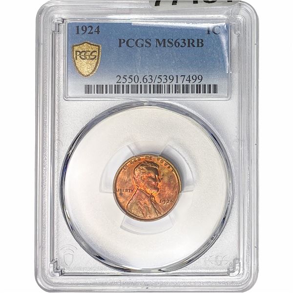 1924 Wheat Cent PCGS MS63 RB