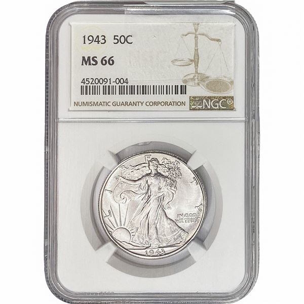 1943 Walking Liberty Half Dollar NGC MS66