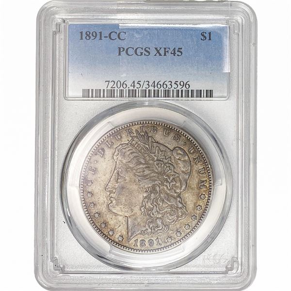 1891-CC Morgan Silver Dollar PCGS XF45