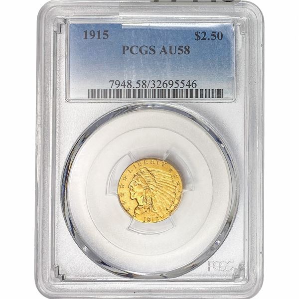 1915 $2.50 Gold Quarter Eagle PCGS AU58