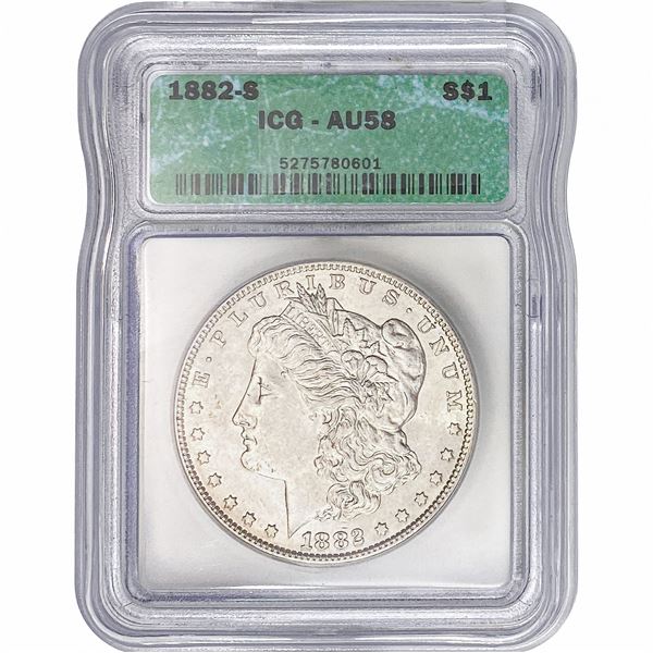 1882-S Morgan Silver Dollar ICG AU58