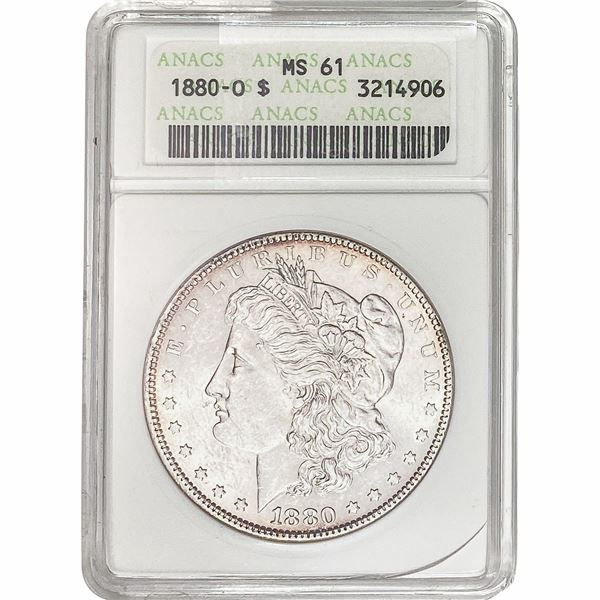 1880-O Morgan Silver Dollar ANACS MS61