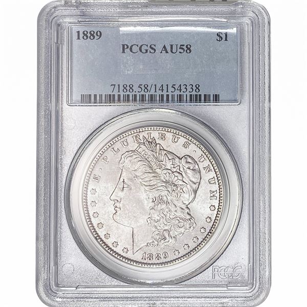 1889 Morgan Silver Dollar PCGS AU58