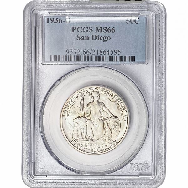 1936-D San Diego Half Dollar PCGS MS66