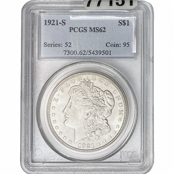 1921-S Morgan Silver Dollar PCGS MS62