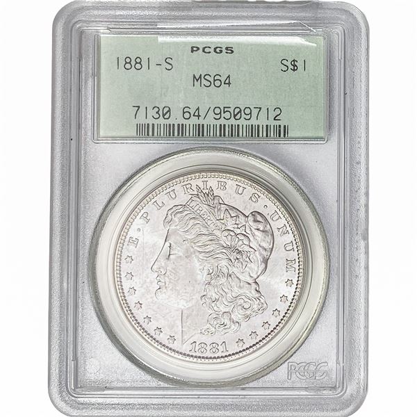 1881-S Morgan Silver Dollar PCGS MS64