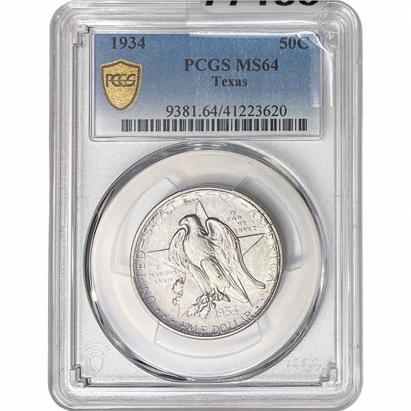 1934 Texas Half Dollar PCGS MS64