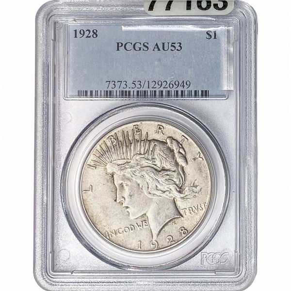 1928 Silver Peace Dollar PCGS AU53