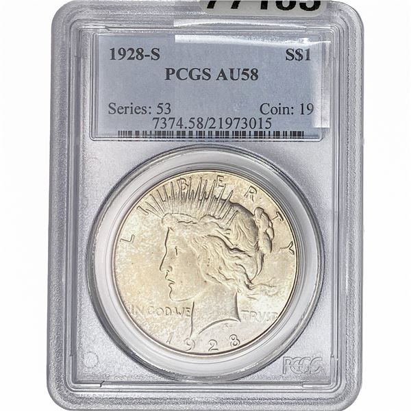 1928-S Silver Peace Dollar PCGS AU58
