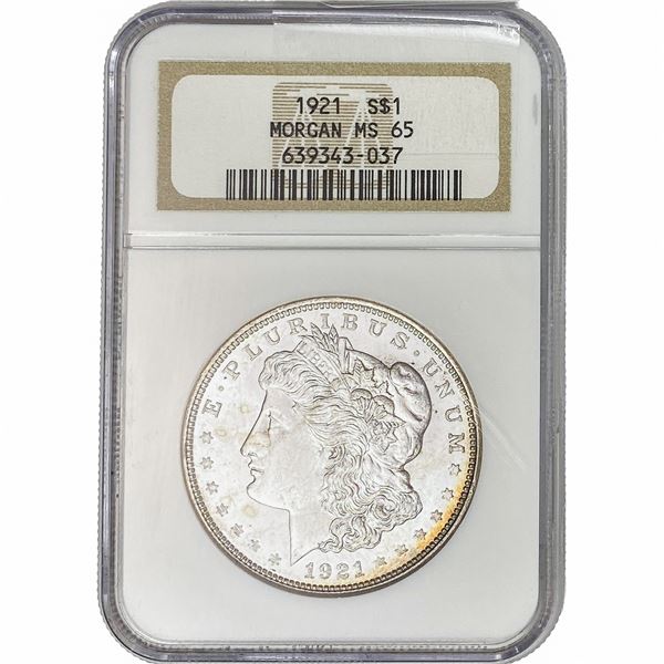 1921 Morgan Silver Dollar NGC MS65