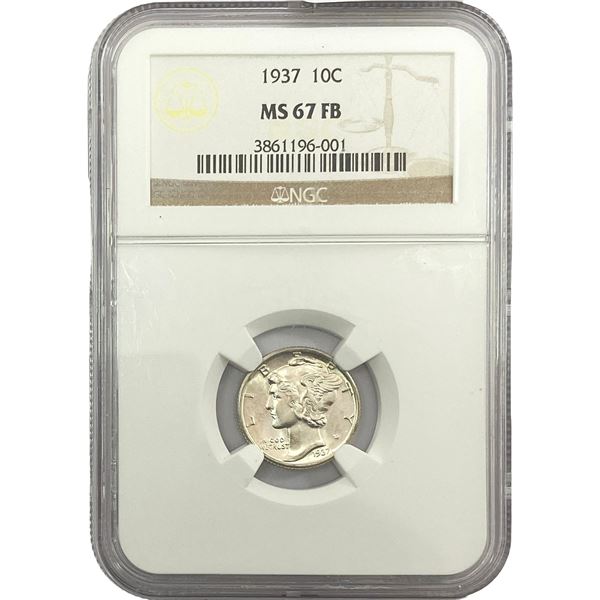 1937 Mercury Silver Dime NGC MS67 FB