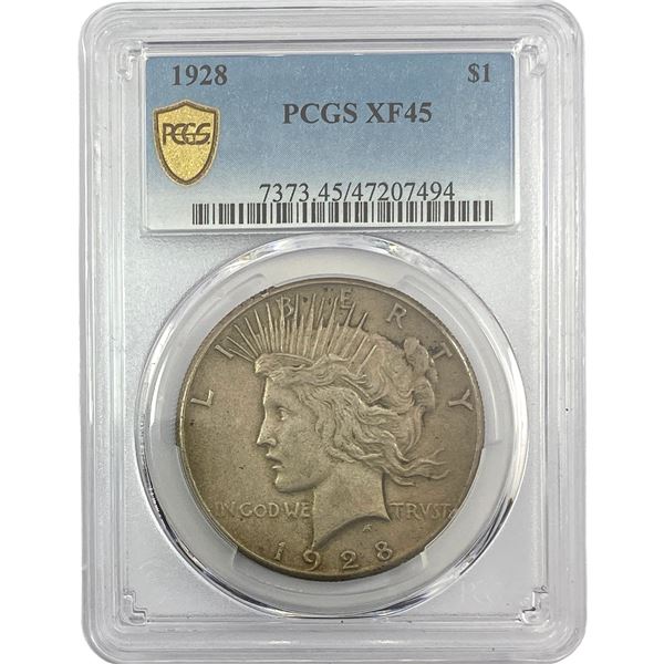 1928 Silver Peace Dollar PCGS XF45