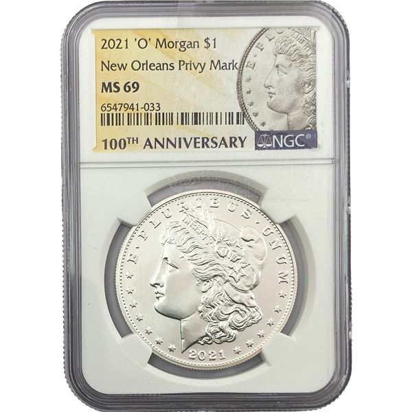 2021-O Morgan Silver Dollar NGC MS69