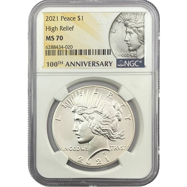2021 Silver Peace Dollar NGC MS70