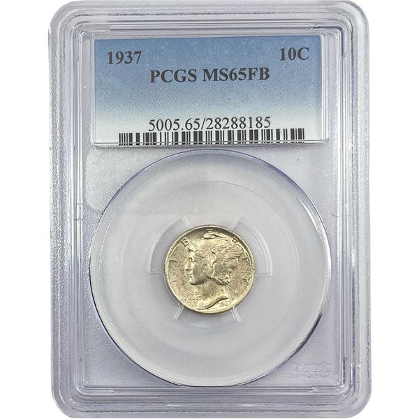 1937 Mercury Silver Dime PCGS MS65 FB