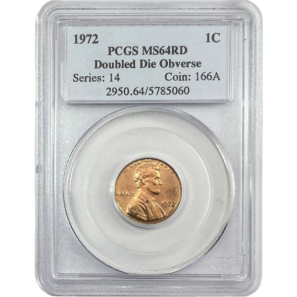 1972 Lincoln Memorial Cent PCGS MS64 RD DDO