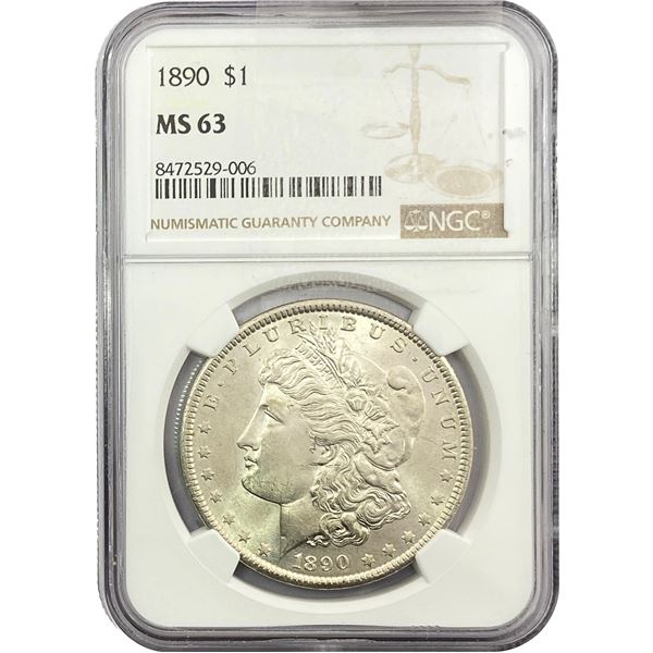 1890 Morgan Silver Dollar NGC MS63