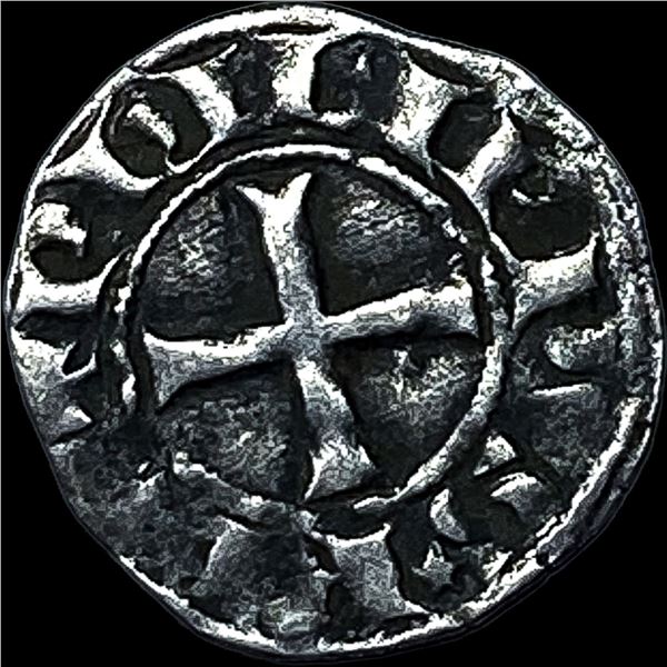 1297-1301 AD Frankish Greece Silver Denier NEARLY UNCIRCULATED